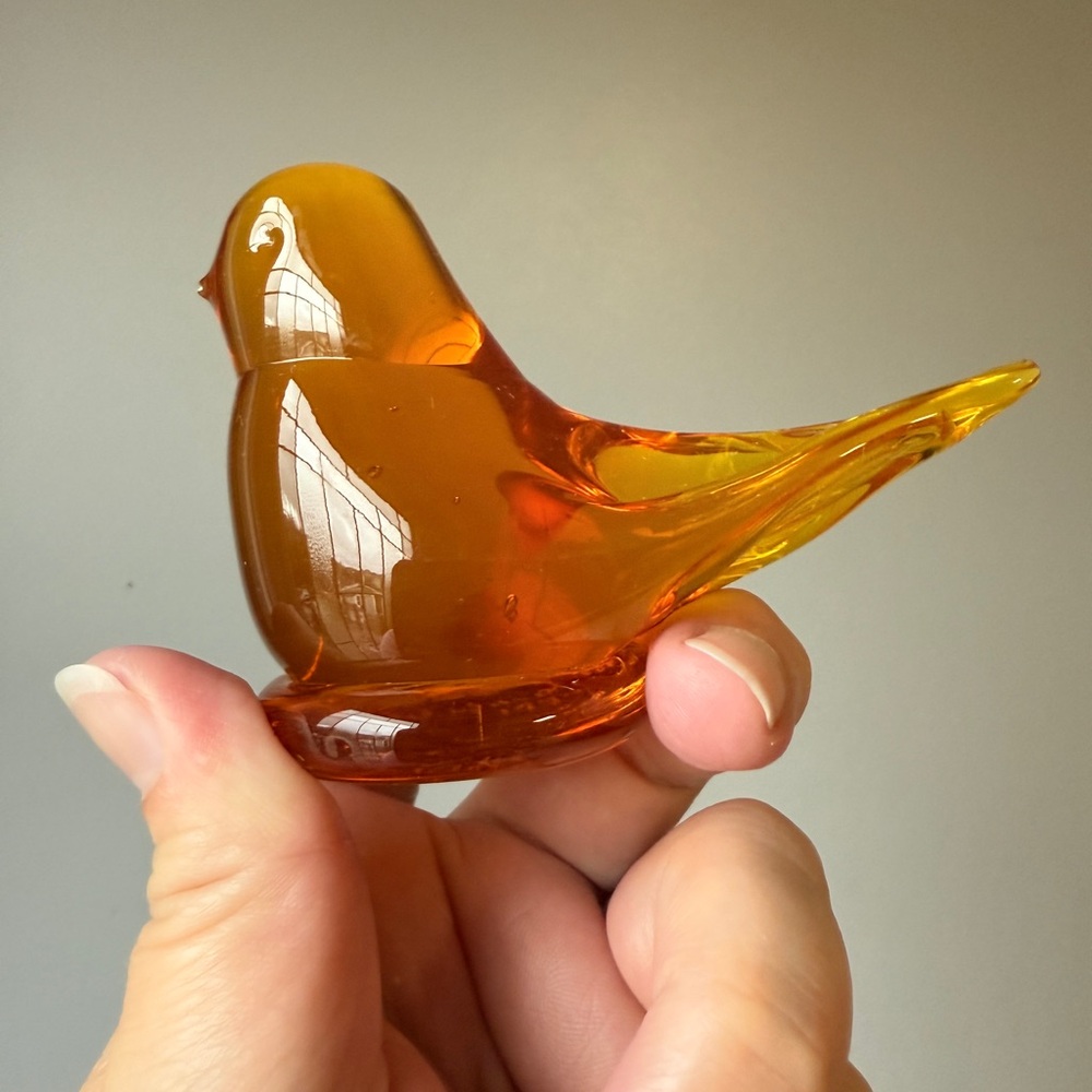 Vintage Titan Art Glass Golden Canary 1997 Signed W Ward